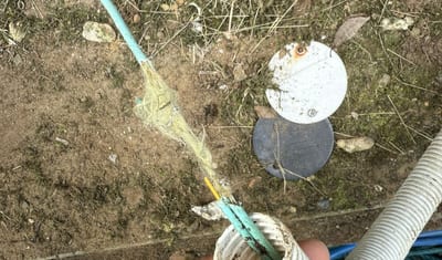 Damaged fibre cable found by EA Data engineers during a fault callout